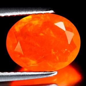 1.40 ct Five-star Oval Cut (10 x 8 mm) Heated Orange Fire Opal Loose Gemstone - Picture 1 of 2