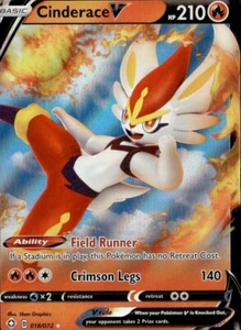Pokemon Shining Fates Cinderace V 018/072 Ultra Rare - Bild 1 von 2