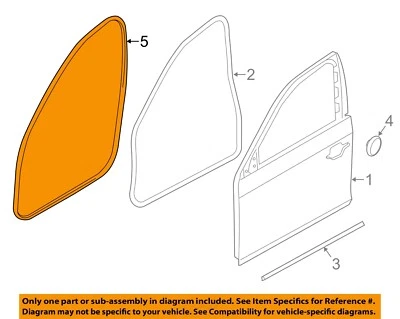 BMW OEM 11-16 550i xDrive puerta delantera-sello de tira climática en la carrocería 51727278503 Foto 1 de 2