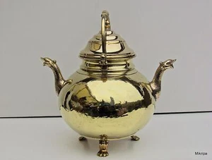antike Biedermeier Hexenkessel Blumentopf Kamintopf Henkeltopf aus Messing - Bild 1 von 12