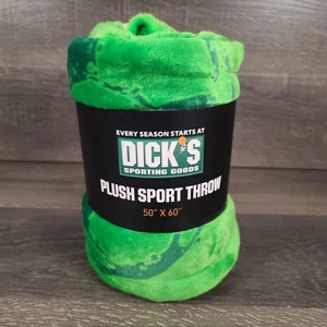 Plush Sports Throw Soccer Themed Green 50" X 60" Soft - Picture 1 of 5