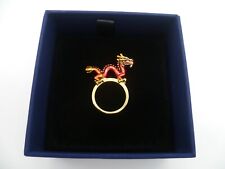 New & boxed Butler & Wilson red enamel dragon gold ring size O BNIB