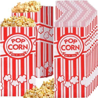 White Striped Popcorn Container Popcorn Bags Potato Chips Boxs Popcorn Sleeve • 14.58$