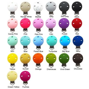 Silicone Pacifier Clip Round Soother Dummy Baby Jewelry Toy Accessories 10Pcs - Picture 1 of 39