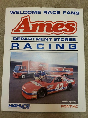 KYLE PETTY, TODD BODINE #42 AMES RACING POSTER CARD 28" X 22" Early 1990s Vintag Cover