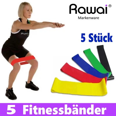5er Set Fitnessbänder Sport Widerstandsband schlank Gummiband Gymnastikband Figu - Bild 1 von 4