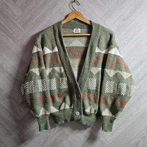 Bleyle Vintage Green Wool, Mohair Blend Cardigan West Germany Size S UK 10 Retro - Imagen 1 de 6