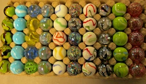 Bulk Lot 50 - 1 Inch MEGA / Vacor Shooter MARBLES Lot #24 - Afbeelding 1 van 3
