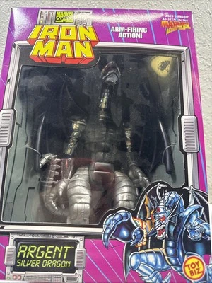1995 Marvel Comics Iron Man Action Hour 9 Inch Figure - ARGENT SILVER DRAGON - Image 1 of 4