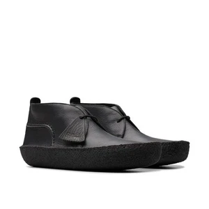 ✅🆕🚚Express Clarks Hombres Desierto Lluvia Cuero Negro | - Imagen 1 de 11