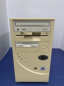 VINTAGE RETRO AT MINI MID TOWER COMPUTER - WORKING - TRIPLE DIGIT SPEED DISPLAY - Picture 1 of 9