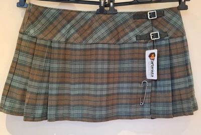 Saia Tartanista Tartan Kilt relógio preto xadrez lã plus size 46 polegadas cintura - Imagem 1 de 4