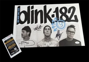 BLINK 182 11x17 Poster JSA Autogramm Tour VIP signed Tom Travis Mark RAR - Bild 1 von 1