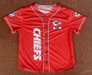 Maglia Kansas City Chiefs NFL tifoso rossa con bottoni XXL (grande) leggera - Foto 1 di 6