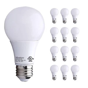 A19 LED Light Bulb 12-Pack 9W 4000K Cool White E26 Medium Base 60W Equivalent - Picture 1 of 7