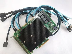 LSI SAS 9300-16I 12GB/S HBA BUS ADAPTER CARD IT Mode 4*SFF-8643 SATA Cable US - Picture 1 of 5