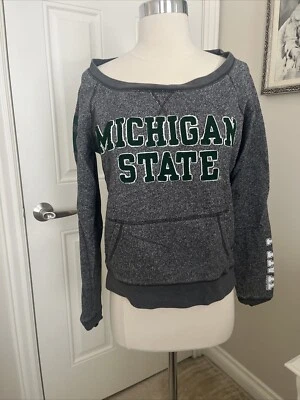 Victoria Secret ROSA Michigan State University Spartans MSU Sudadera Gris M Foto 1 de 4