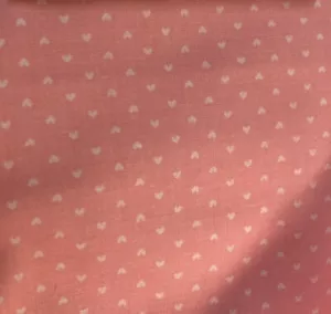 2 Yards Vintage Mini Hearts Fabric Pink Quilting Cotton Bubblegum Pink - Picture 1 of 3