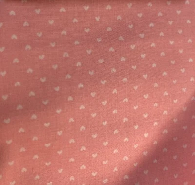 Tecido mini corações vintage 2 jardas rosa acolchoado algodão chiclete rosa - Imagem 1 de 3