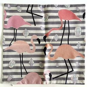 Flamingo 17'' x 17'' Throw Pillow Case Cushion Cover - Picture 1 of 3