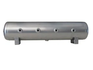 5 Gallon SILVER Powder Coated 7 Port Aluminum Air Tank Air Suspension - 200 PSI - Picture 1 of 7