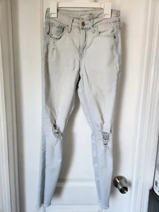 Old Navy Denim Blue Jeans Rockstar Super Skinny High Rise Slim Light Wash Womens - Picture 1 of 8