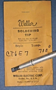 Punta de destornillador de hierro soldador Weller CT6E7 de colección para hierros W100 700 grados - Imagen 1 de 1