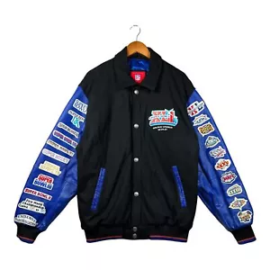 Super Bowl XLI Varsity Leather Commemorative Bowls Over Years Patches Jacket L - Picture 1 of 11