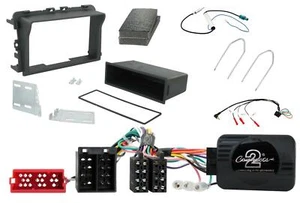 KIT DE MONTAJE DE CONTROLES DE DIRECCIÓN DE TALLO DOBLE DIN NEGRO PARA VAUXHALL VIVARO - Imagen 1 de 1