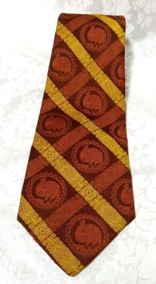 Vintage 4.5" Wide Neck Tie Cylon Cravats Men’s Tie Rooster Chicken/Bird 54" - Image 1 of 4