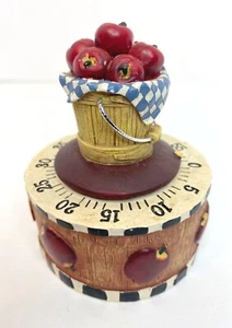 Vintage Apple Basket Timer Country Kitchen Cooking Baking Farmhouse Decor Works - Picture 1 of 9