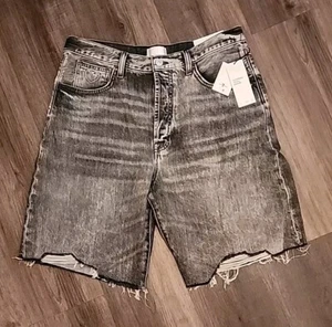 NWT Seven For All Mankind Women’s Sz 31 The Easy James Jean Shorts Grey Bermuda - Picture 1 of 14