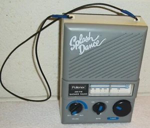Radio de ducha AM/FM Pollenex Splash Dance de colección - Modelo SR-7 gris y blanco - Imagen 1 de 5