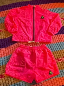 Catalina Girls UnderWets Jacket & Shorts Neon Pink 8/10 Medium 90’s Vintage - Picture 1 of 15