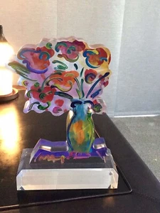 Peter Max "Vase of Flowers Ver III #145 2015 11 5/8" x 8 3/4" x 2" UNIQUE - Picture 1 of 3