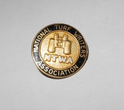 1960's Baseball National Turf Writers Media Press Pin Charm Button Pinback GOLD - Image 1 of 2