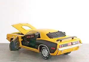 1971 Plymouth Hemi Cuda gelb 1:24 Diecast by Hawk Vitrine aber OHNE BOX - Bild 1 von 13