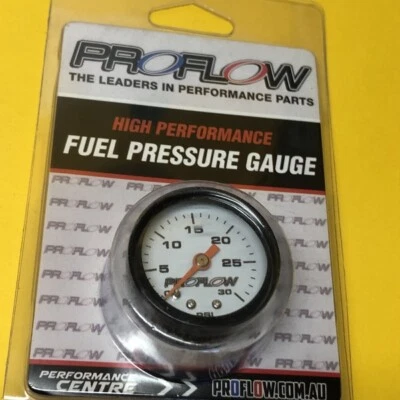 Proflow PFEFG30BK 30 PSI Carby fuel pressure gauge 40mm 1.5" Black/White - Image 1 of 4
