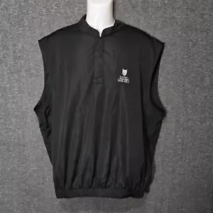 FootJoy Vest Mens Large Black Windbreaker Golf Jacket FJ 1/4 Snap Performance NC - Picture 1 of 12