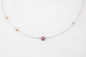 18K Purple Gold and Other 18K Colored Gold Diamond Necklace from Japan - Picture 1 of 8