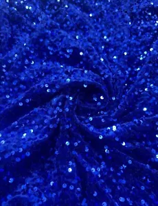 ✅Luxury Sequin Velvet Fabric Dress Display Party Decor Dance Costume Black - Picture 1 of 6