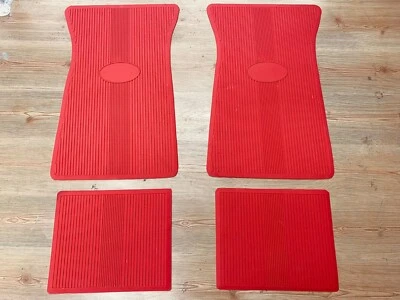 1959-88 Pontiac Bonneville, Grand Prix & LeMans gto Rubber Floor Mat Set Red 4pc - Image 1 of 4