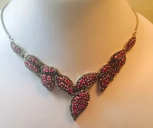 High End! RUBY 41.34 NATURAL GEMSTONE NECKLACE IN 925 STERLING SILVER - Picture 1 of 2