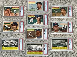 1956 Topps lot 9 PSA graded w Aparicio RC Feller Kaline Yankee/Sox/Cardinal team - Picture 1 of 17