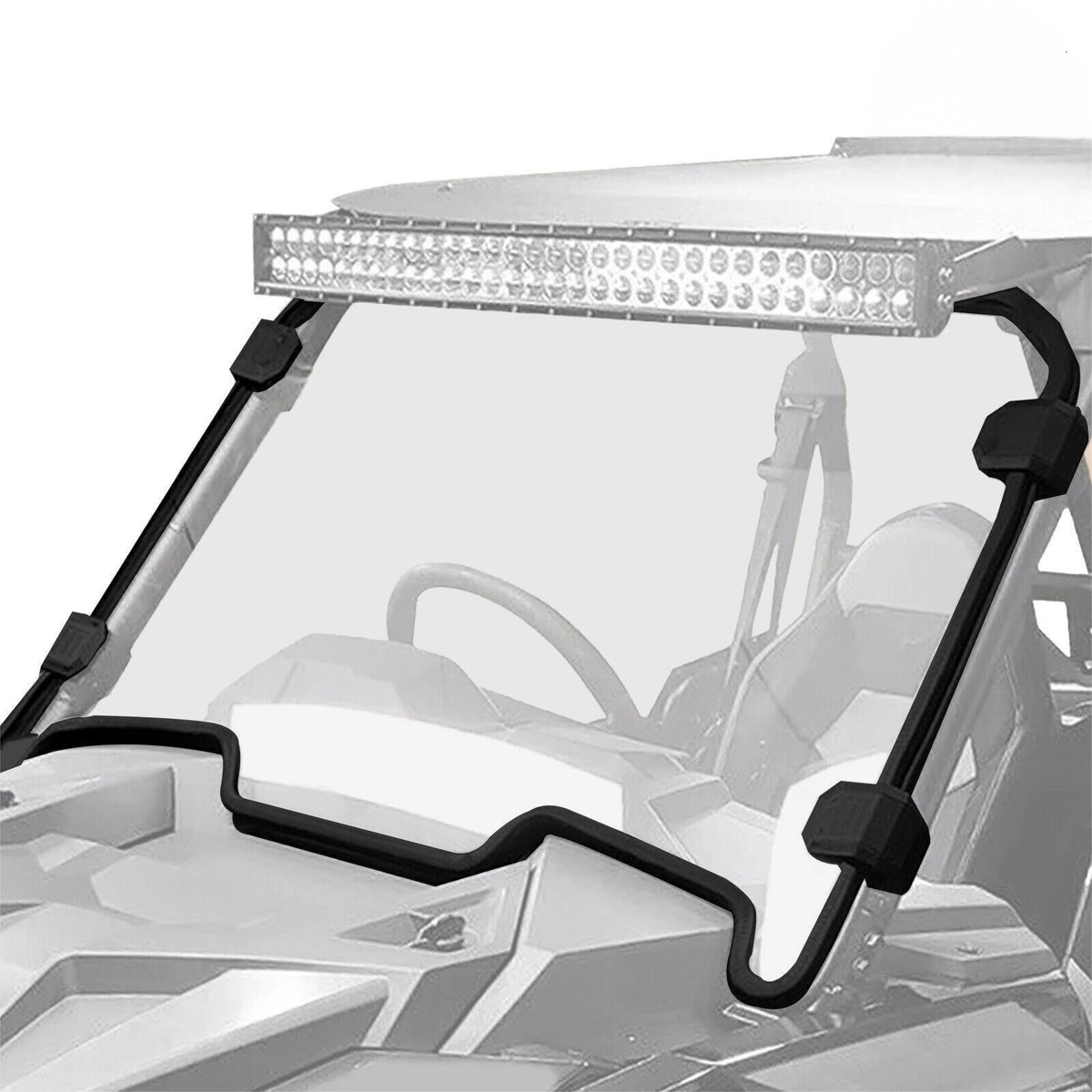 KUAFU 2-in-1 Flip Windshield For Polaris RZR 900/1000 (2014-2018) - Polycarbonate, Folding Design