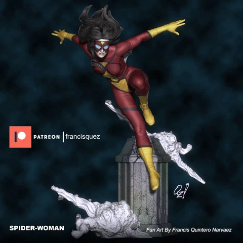 SpiderWoman 3D printed unpainted unassembled resin model kit Cover