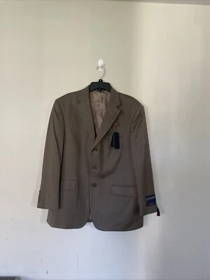 NUEVO ABRIGO DEPORTIVO MARRÓN STAFFORD 100% LANA CORTE CLÁSICO talla 42S traje marrón chaqueta nuevo con etiquetas Foto 1 de 4