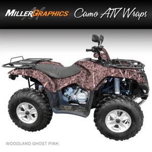 Camo ATV Wrap "Woodland Ghost Pink" 3M Vinyl Graphic Kit for ATV 4 Wheeler - Picture 1 of 2