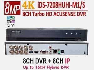 HIK Acusense 8CH DVR Turbo HD 8MP TVI/5MP AHD/4MP CVI H.265+ iDS7208HUHI-M1/S - Picture 1 of 2