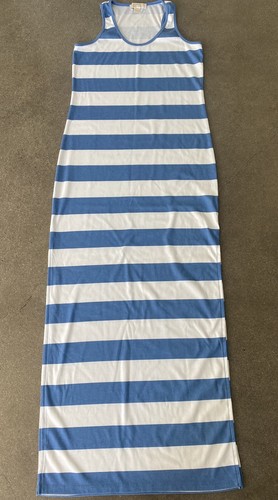 maxi abito di michael kors blu e bianco righe donna M